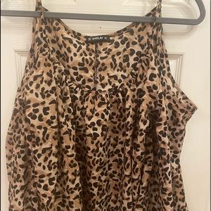 Leopard print cold shoulder 3/4 sleeve blouse by Sheilay size L will fit M also